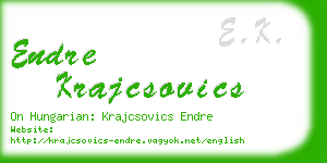 endre krajcsovics business card